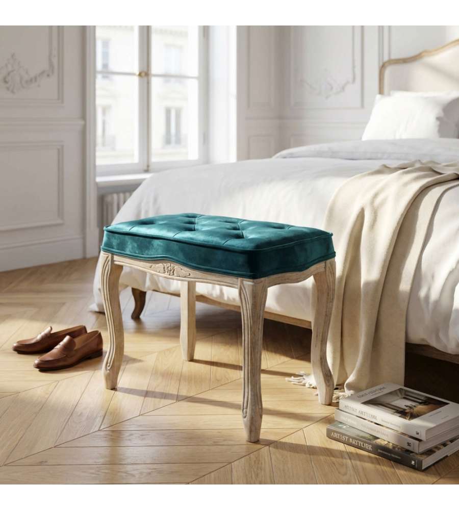 Cosma Sgabello Marly Velluto Blu 50x36x47 h in Legno Decorativo