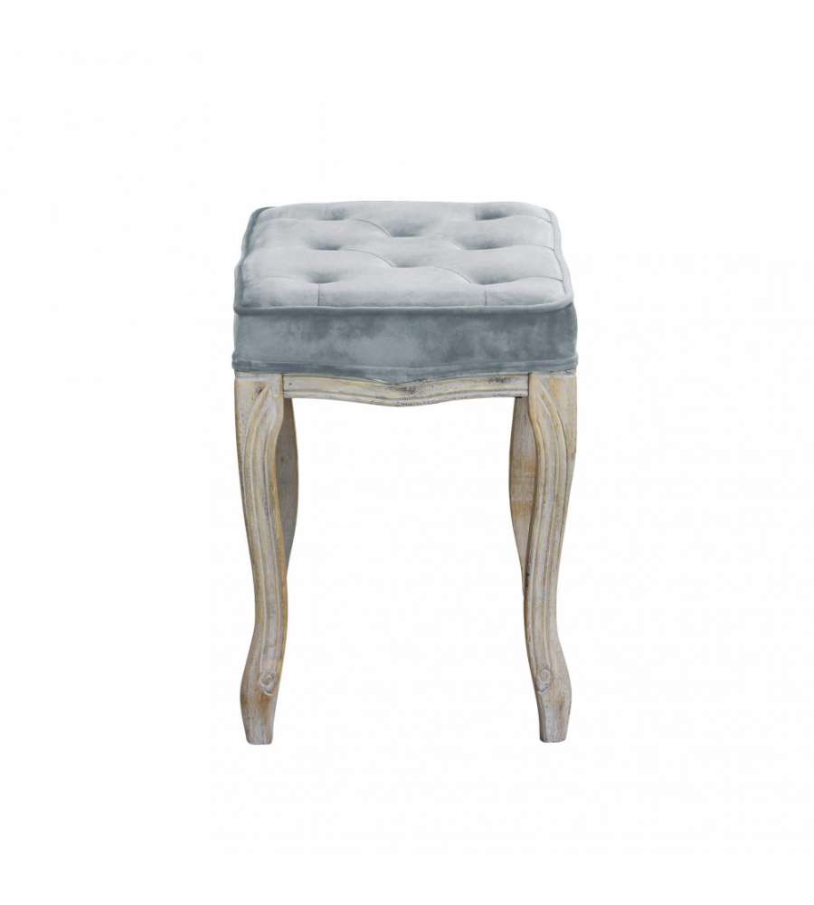 Cosma Sgabello Marly Velluto Grigio 50x36x47 cm Legno Faggio