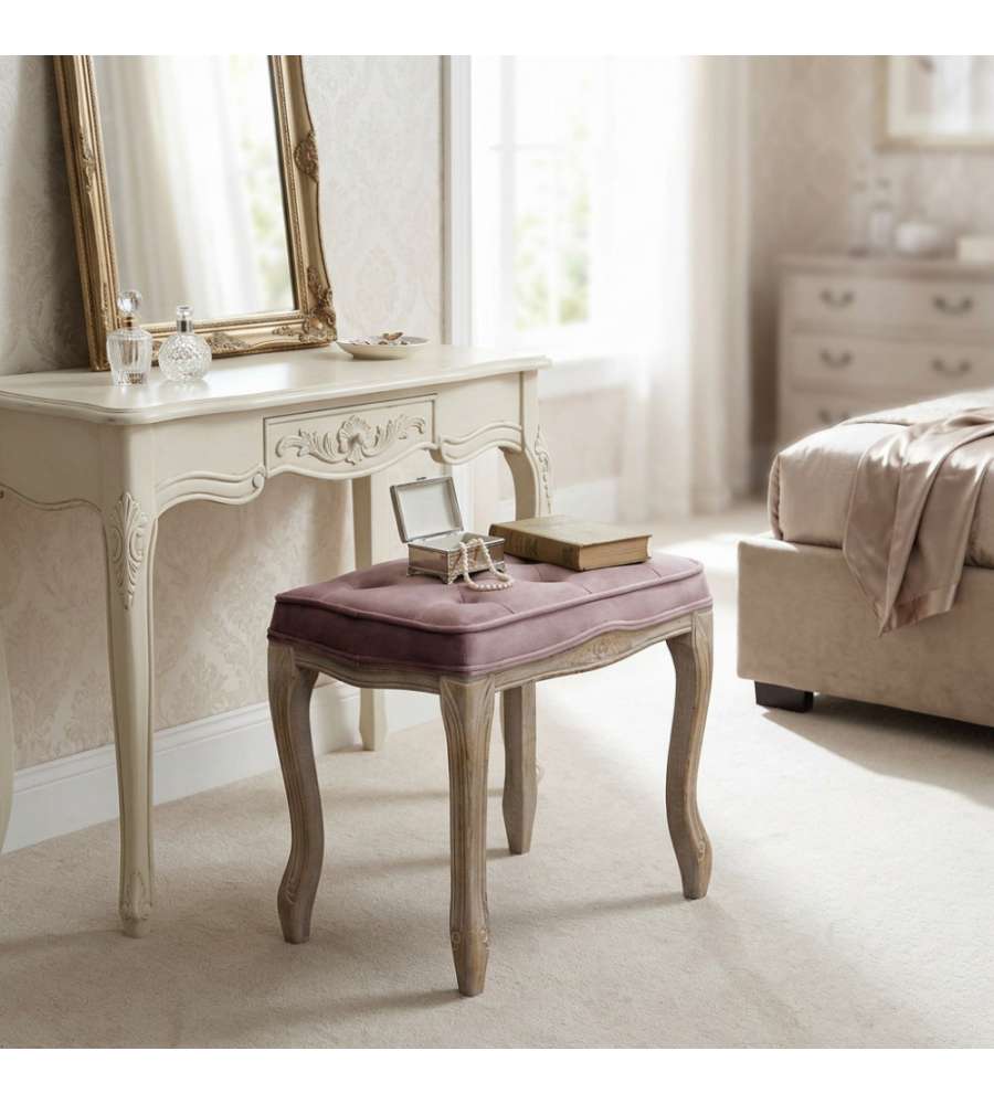 Cosma Sgabello Marly Velluto Rosa 50x36x47 cm Legno Quadrato