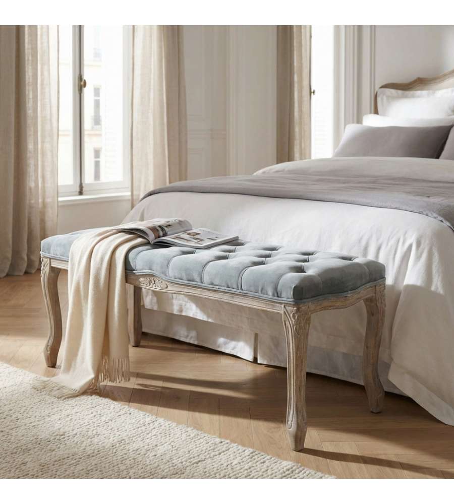 Cosma Panche Misty Velluto Grigio 110x36x47 cm - Arredo Interno Moderne