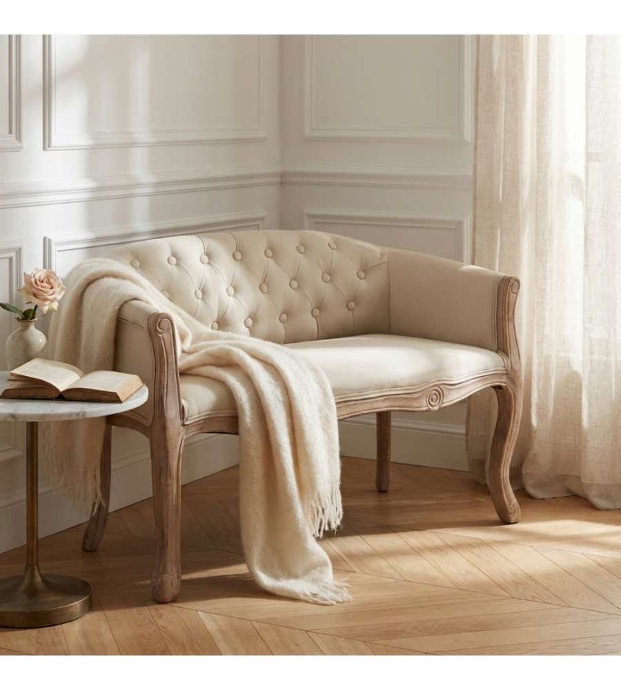 Cosma Divano Coleman Beige in Tessuto e Legno cm 107x61x70 h