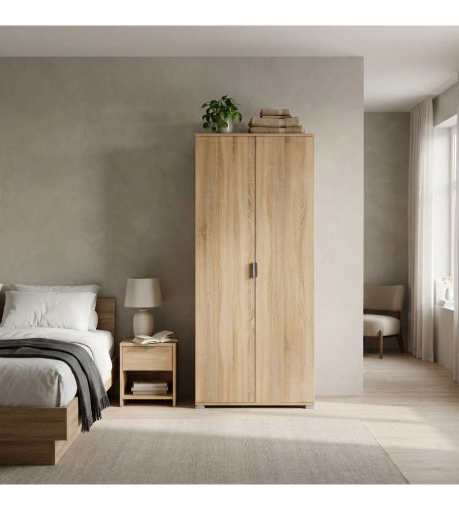 Cosma Armadio 2 Ante 180 cm Marrone Chiaro in Truciolare Bilaminato