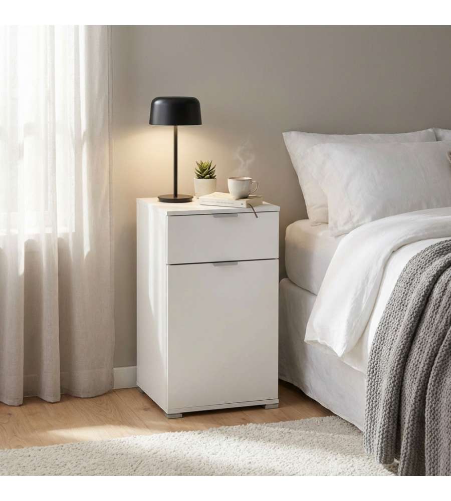 Cosma Mobiletto 1 anta e 1 cassetto bianco 45x38x85 cm truciolare