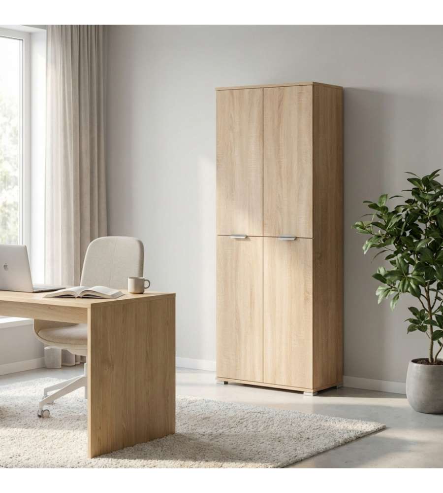 Cosma Armadio 4 Ante Marrone Chiaro cm 75x38x174 in Truciolato
