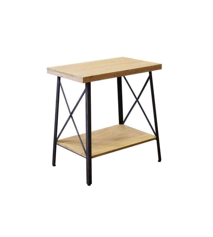 Cosma Tavolino Auberon Antracite in Ferro e Legno 63x40x68 cm