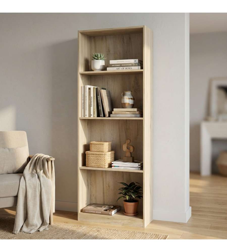 Cosma Libreria Moderna in Legno Rovere Grigio 58x25x165cm cm