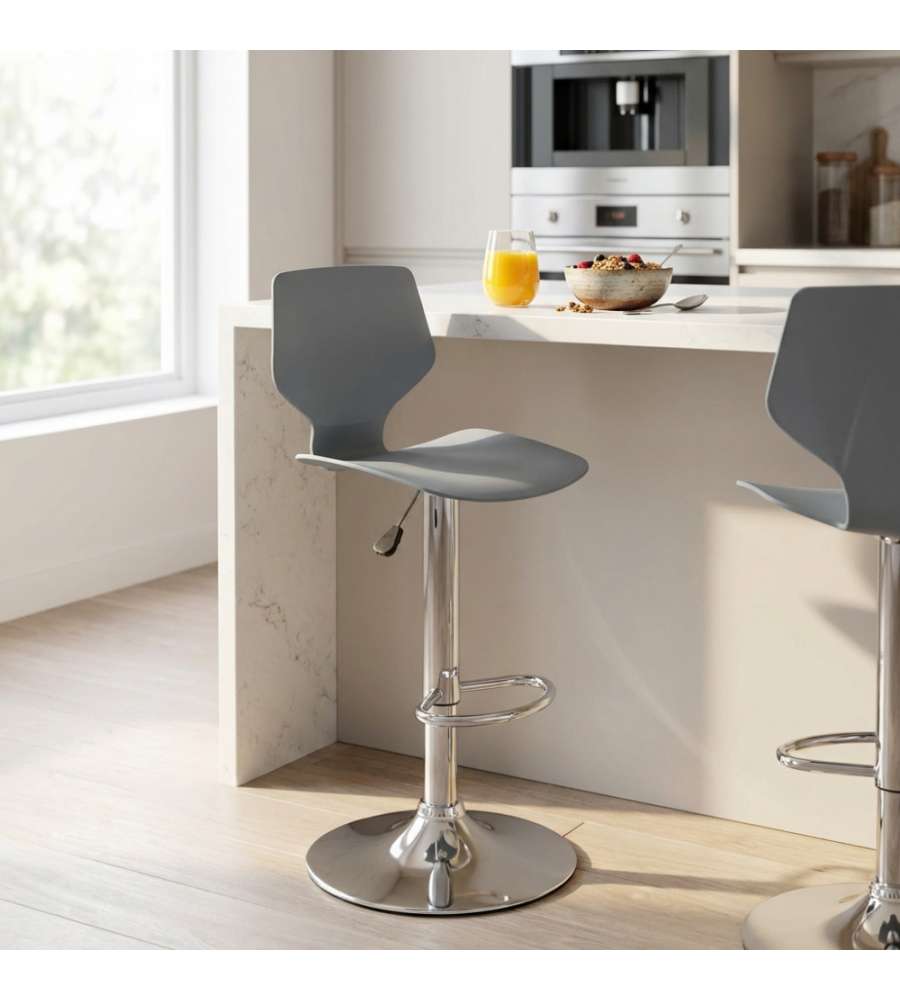 Cosma Sgabello Joshua Grigio Metallo e Plastica 39,5x44,5x58/78 cm