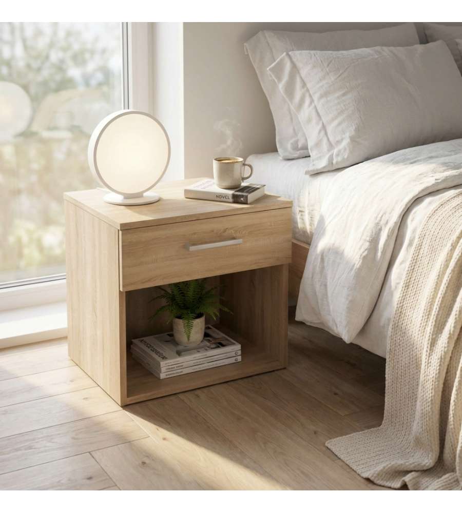 Cosma Comodino Nightstand Quercia Chiaro 44,5x35x43,5 cm Moderno