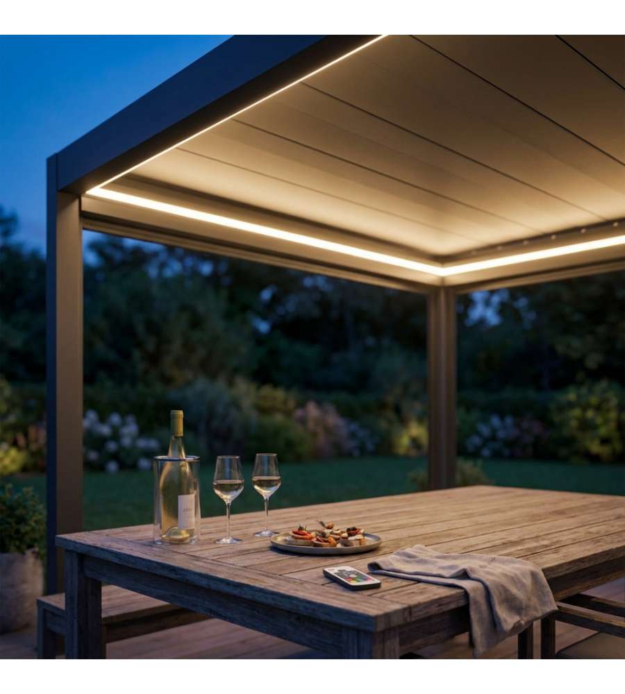 Cosma LED per Pergola Bioclimatica 3x4 Multicolor con Telecomando