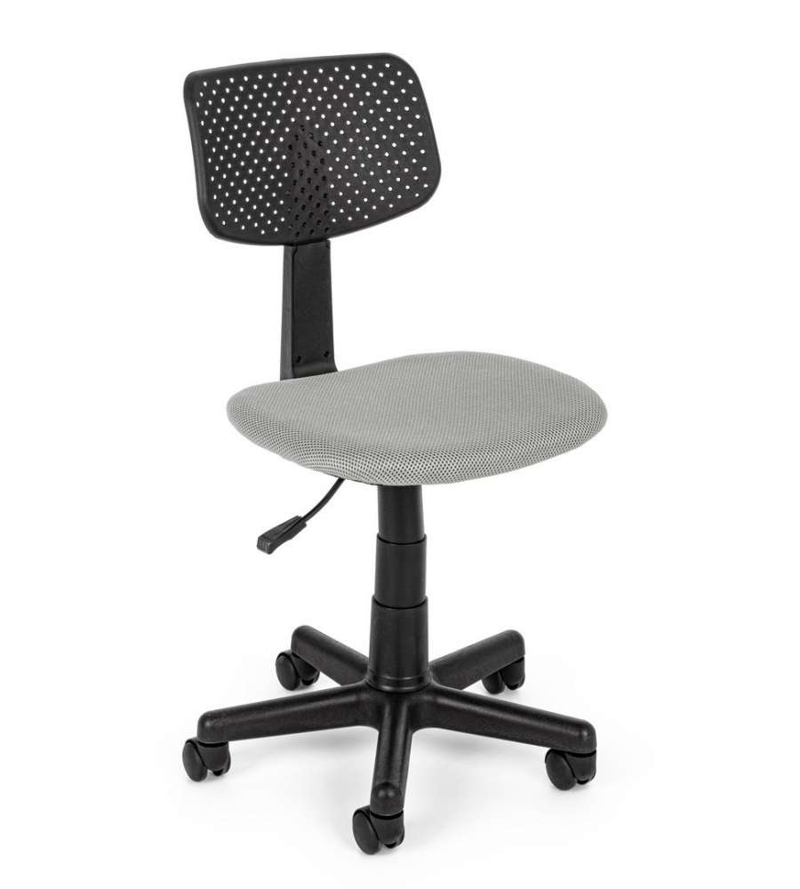 Sedia da ufficio grigia con ruote altezza regolabile 40-84 cm