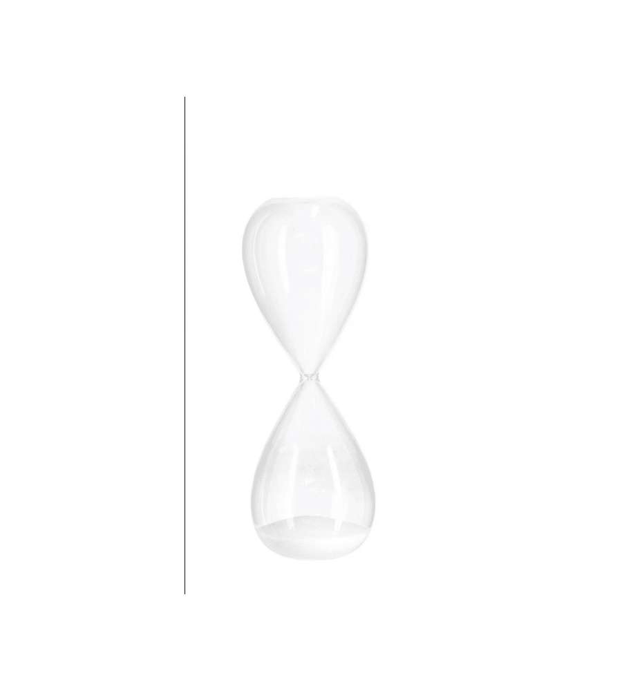 Bizzotto Clessidra Kronos H29 cm Trasparente-Bianco in Vetro