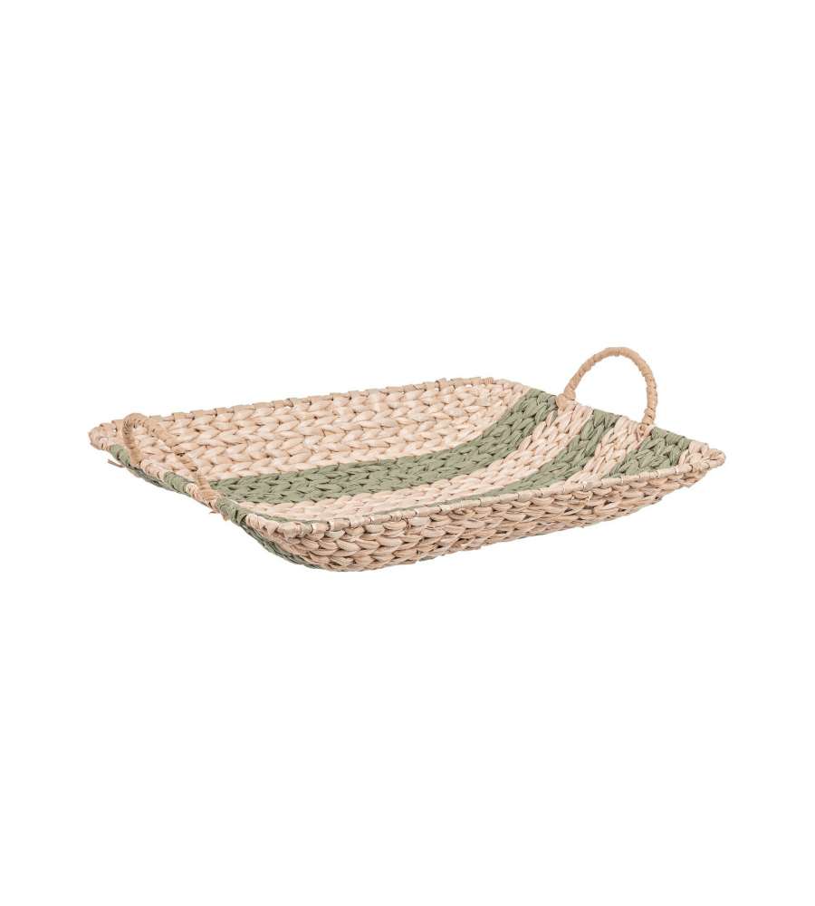 Bizzotto Vassoio intrecciato 38x28 cm bianco con manici Nordic
