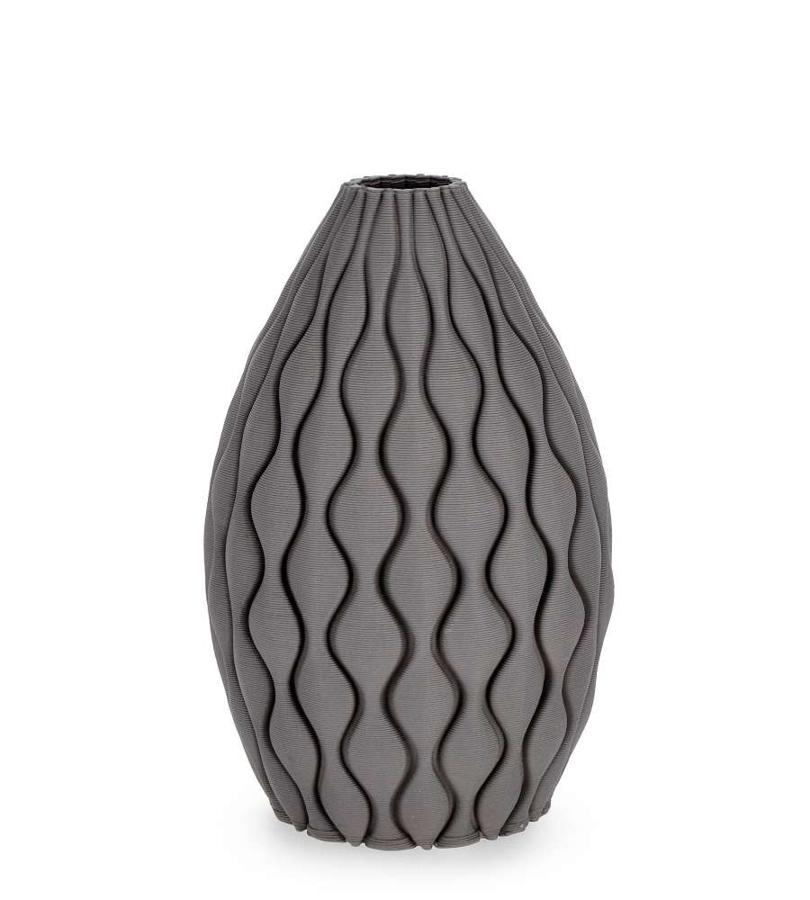 Vaso Kylo ceramica grigio H 24 cm - design moderno per fiori freschi