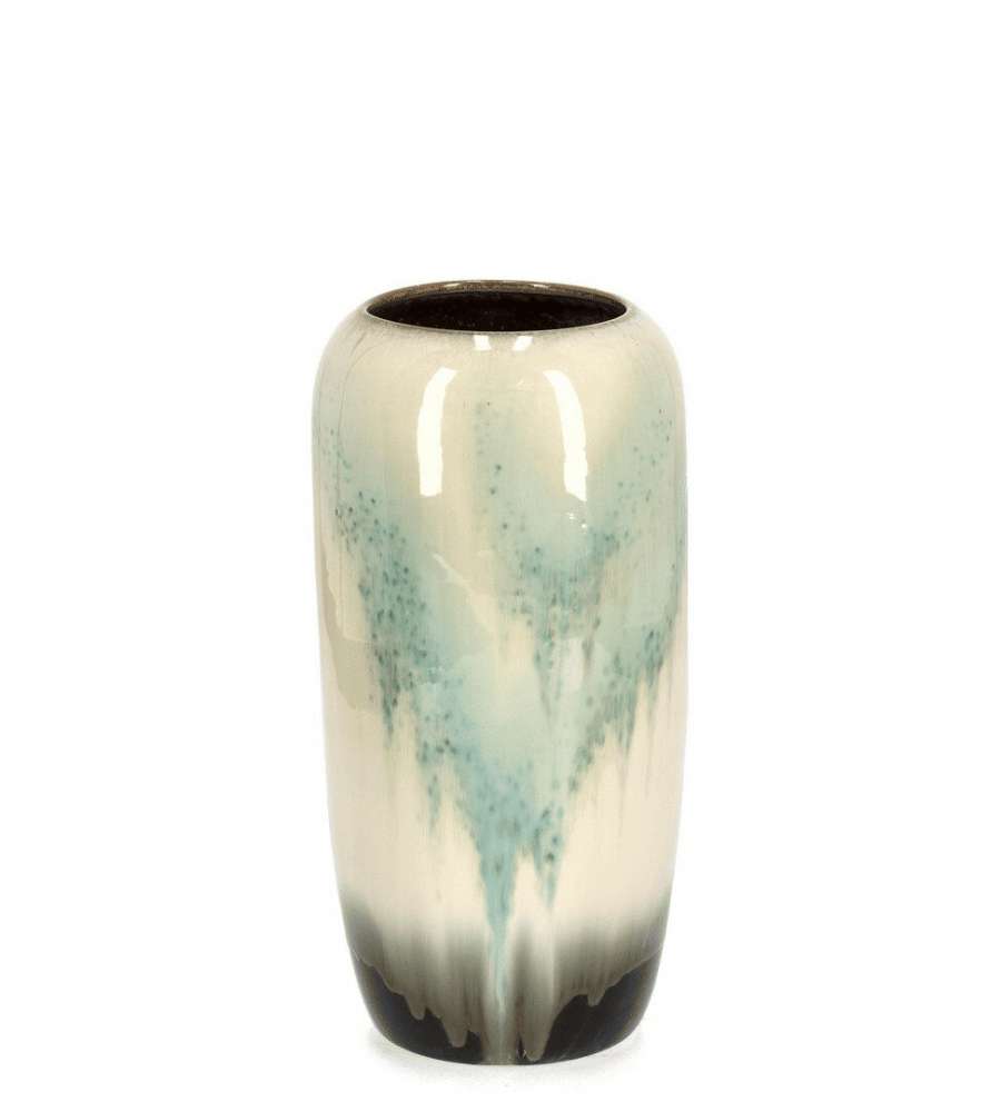 Portavaso Coira Svasato Bianco 40 cm in Terracotta Smaltata Esterno