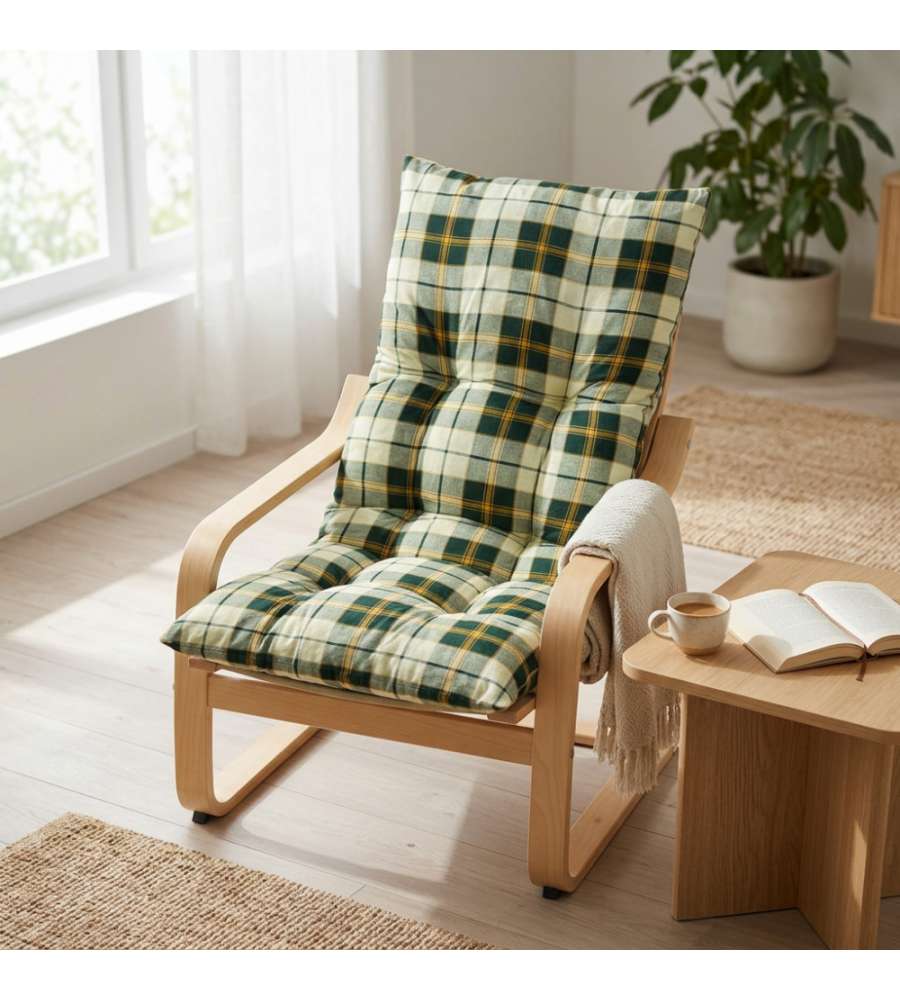 Cosma Cuscino Poltrona Relax Verde 56x16x110 cm Cotone 100% Imbottito