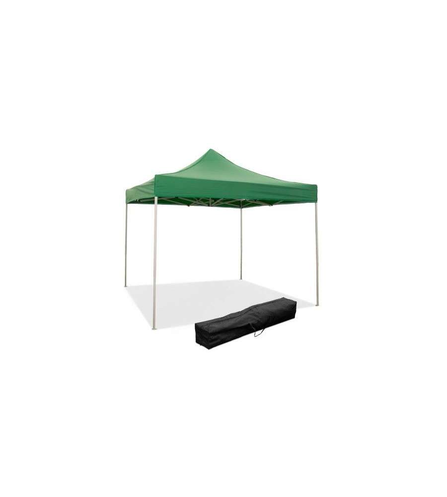 Gazebo Richiudibile Pieghevole 3 X 3 Verde Ricoperto In Pvc Impermeabile