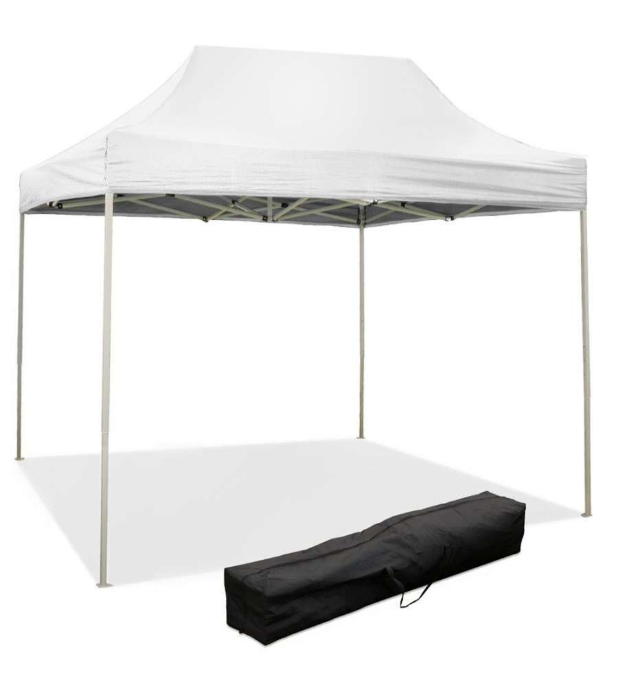 Gazebo Richiudibile Pieghevole 3 X 2 Bianco Ricoperto In Pvc Impermeabile