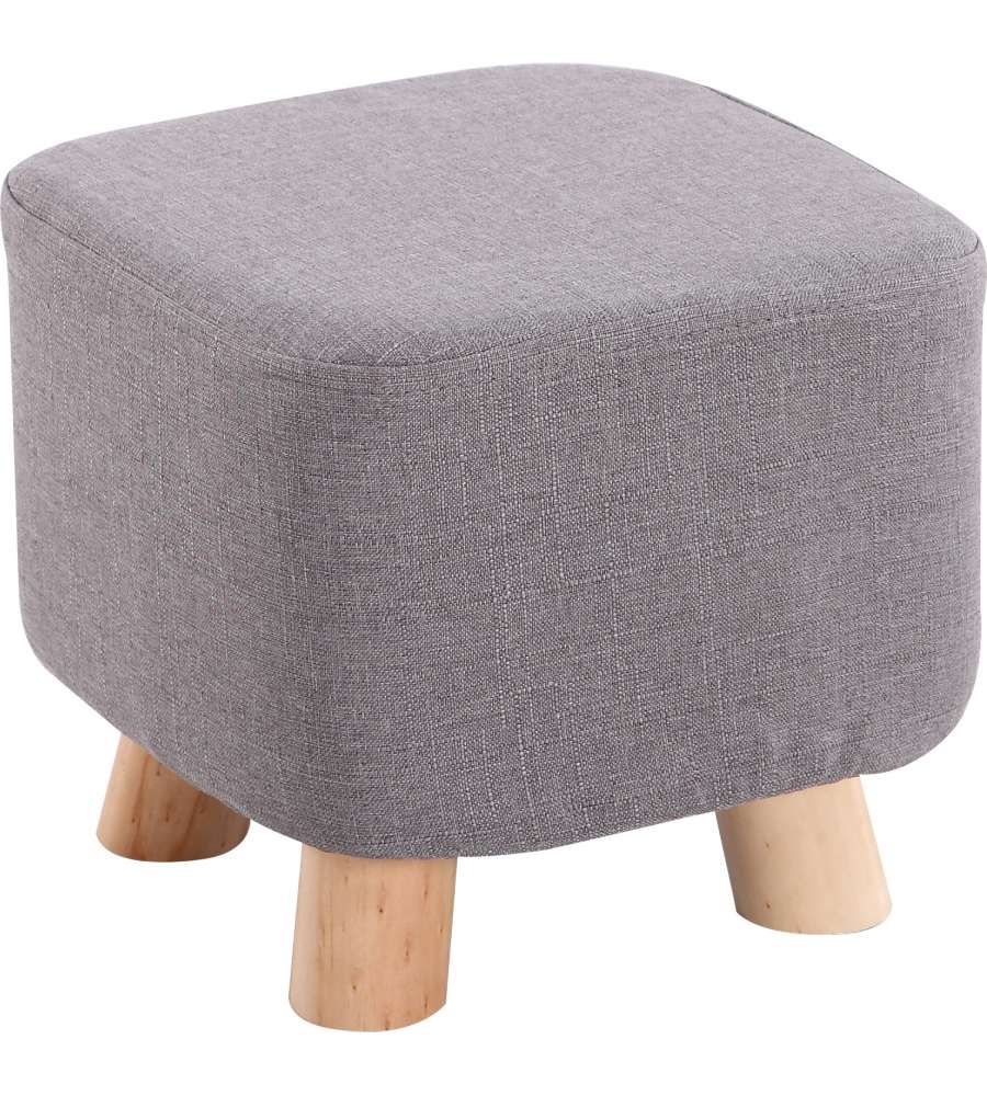 Pouf Sgabello In Tessuto Grigio