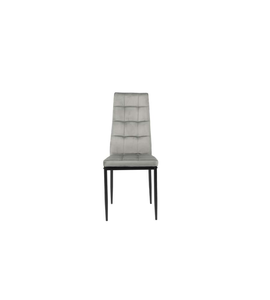Domo Mea Sedia Sassonia in Velluto Antracite - Design Moderno 42x49x97 cm
