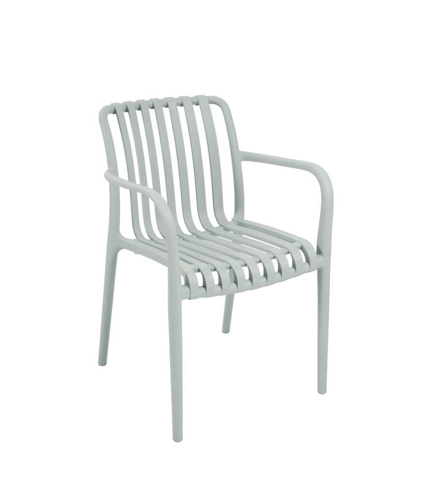 Domo Mea Sedia da giardino Breeze Azzurro con braccioli in Polipropilene