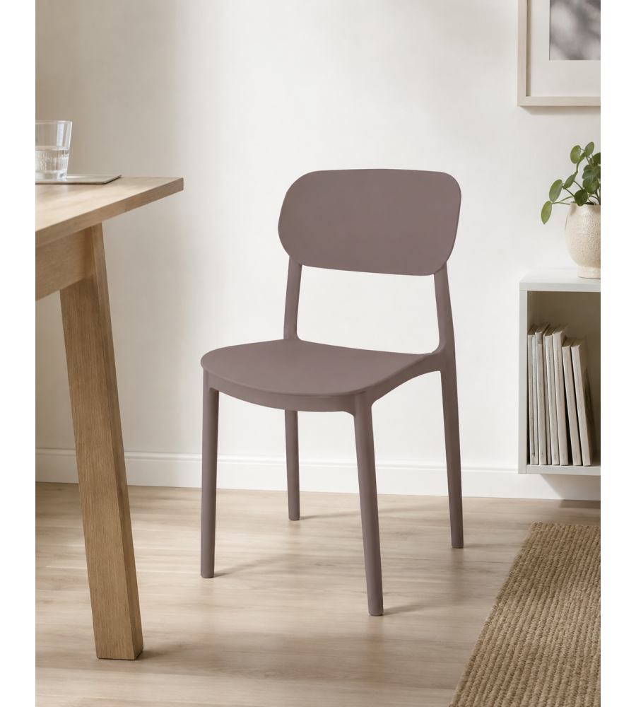 Domo Mea Sedia Mood Taupe h 75,5 cm - Design Moderno in Polipropilene