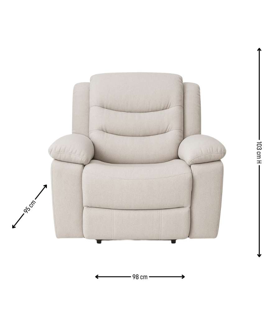 DOMO MEA SALOTTO COMFORT POLTRONA + DIVANI 2 E 3 POSTI RECLINABILI GREIGE