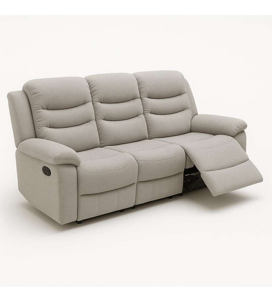 DOMO MEA SALOTTO COMFORT POLTRONA + DIVANI 2 E 3 POSTI RECLINABILI GREIGE
