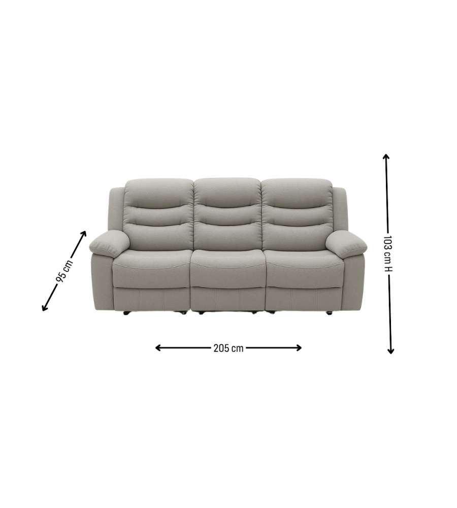 DOMO MEA SALOTTO COMFORT POLTRONA + DIVANI 2 E 3 POSTI RECLINABILI GREIGE