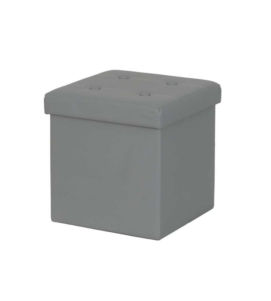Domo Mea Pouf Pieghevole Salvaspazio - Grigio - 38x38x38 cm