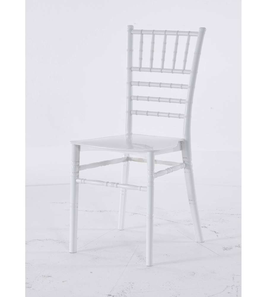 Domo Mea Sedia Bride Bianca in Resina per Cerimonie 41,2x49,7x89 cm