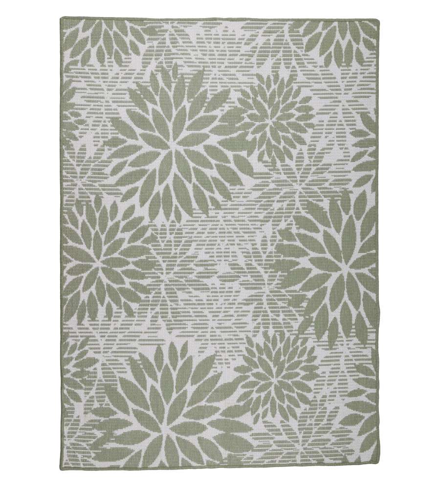Domo Mea Tappeto Outdoor Verde/Naturale 120x180 cm Floreale Decorativo