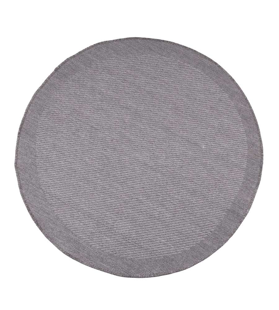 Domo Mea Tappeto Outdoor Rotondo Grigio d.120 cm Leggero e Resistente