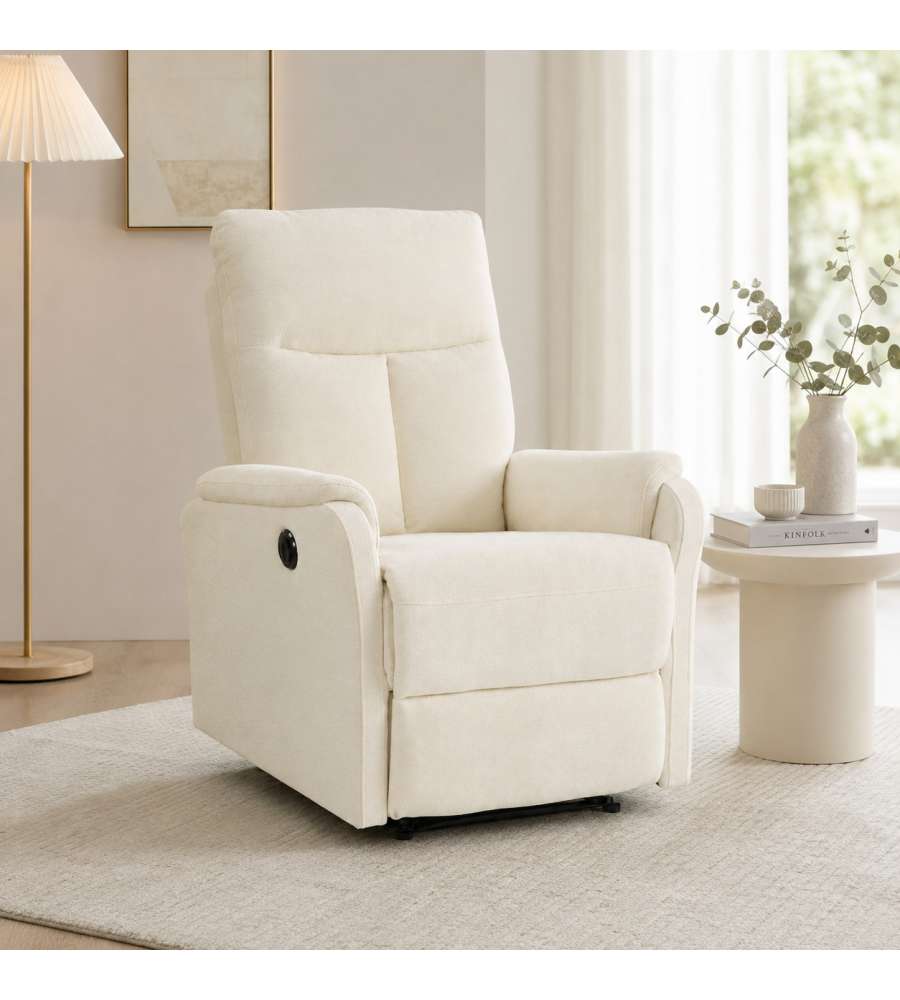 Alba Poltrona Relax Elettrica Beige 75x89x101 cm con Reclinazione