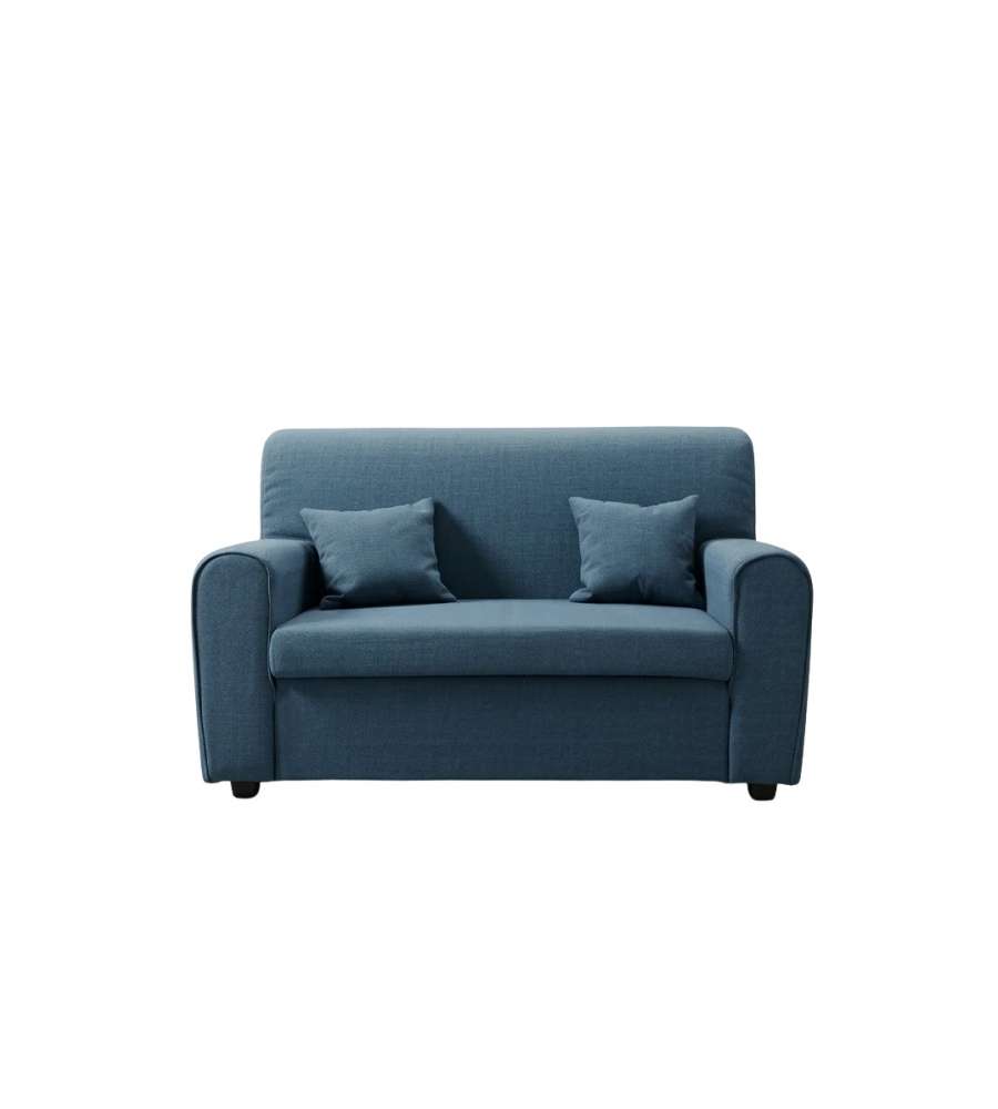 Divano Mini Estasi Blu 2 Posti 125x80x75 cm Comfort e Stile per Piccoli Spazi