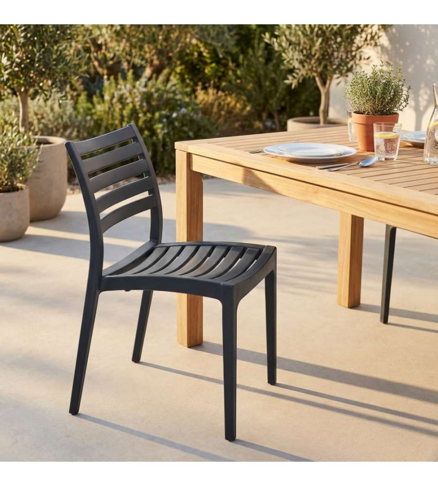 Cosma Sedia Eveline Impilabile Antracite 56x59x83cm in Polipropilene