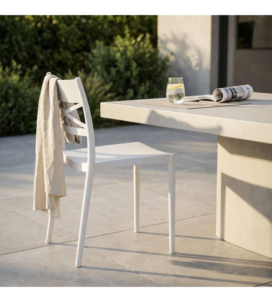 Cosma Sedia Darleen Bianca 43x55x81 cm Moderna Impilabile senza Braccioli