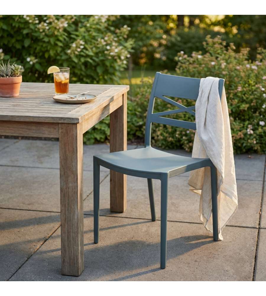 Cosma Sedia da Pranzo Blu 43x55x81 cm Senza Braccioli Impilabile
