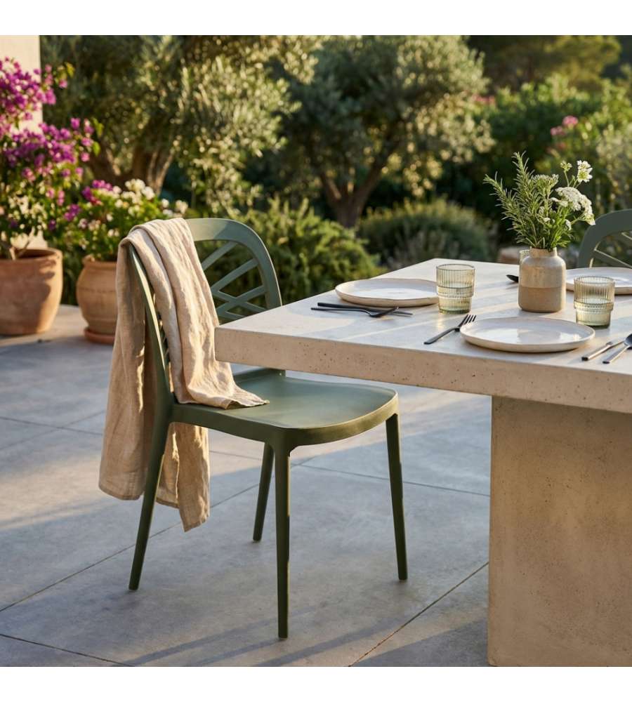 Cosma Sedia impilabile Verde 43,5x51x80,5 cm in polipropilene