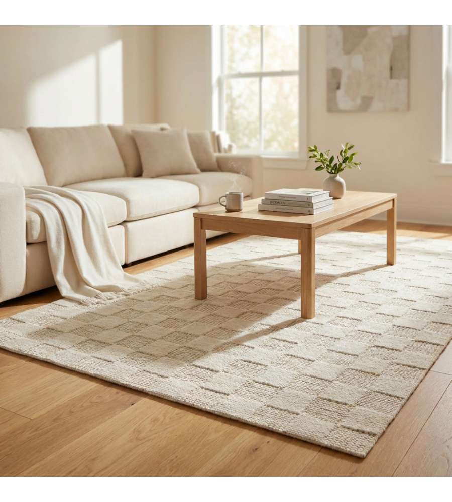 Cosma Tappeto Ambroise in Lana Bianco 120x180 cm Rettangolare Moderno