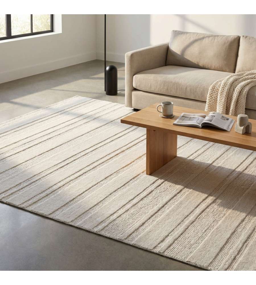 Cosma Tappeto Antoine Moderno Bianco 120x180 cm in Lana Rettangolare