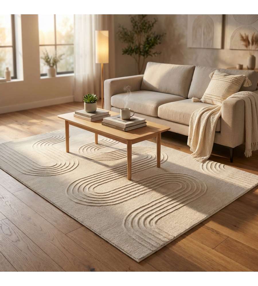Cosma Tappeto Aymeric in Lana Bianco 120x180 cm Rettangolare Moderno