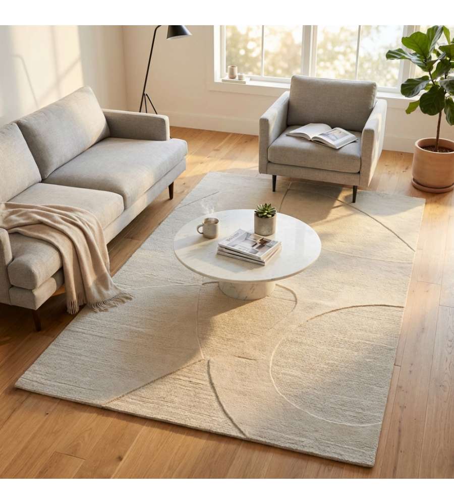 Cosma Tappeto Bastien Moderno in Lana Avorio 120x180 cm Rettangolare