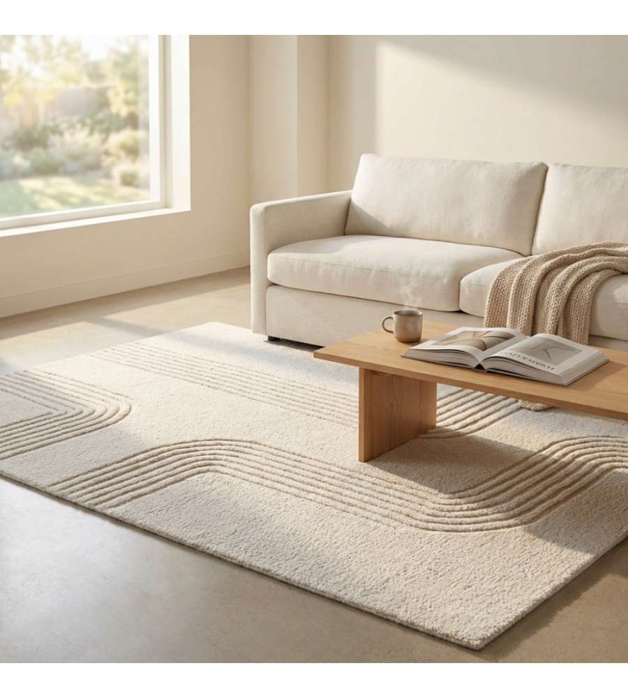 Cosma Tappeto Christophe Moderno 120x180 Avorio Rettangolare in Lana