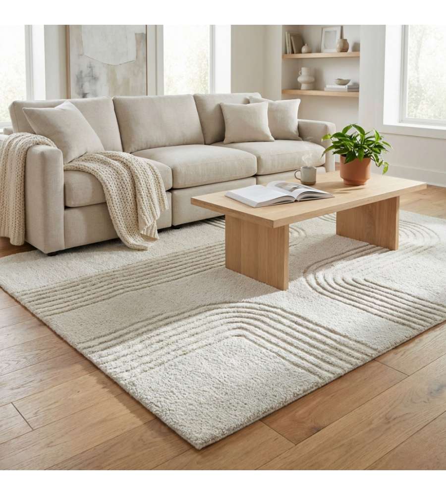 Cosma Tappeto Christophe in Lana Bianco 160x230 cm Rettangolare Moderno