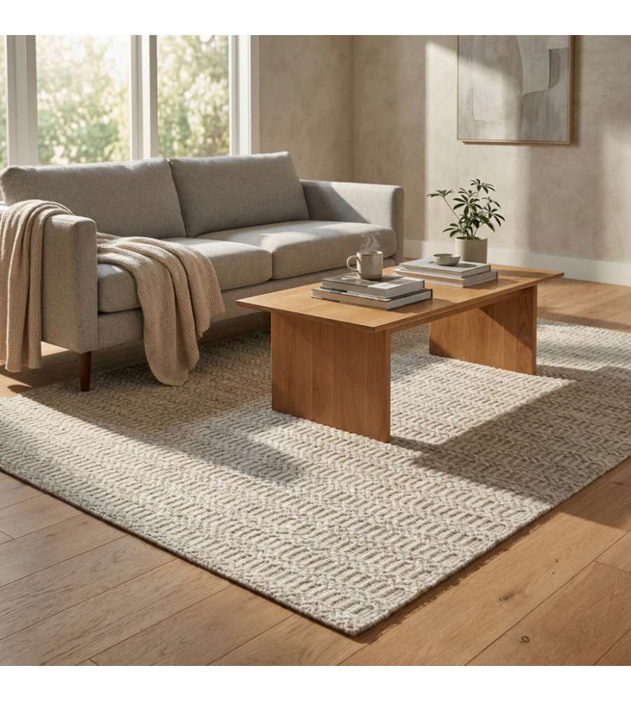 Cosma Tappeto Edgard Rettangolare 120x180 cm Bianco in Lana Moderno