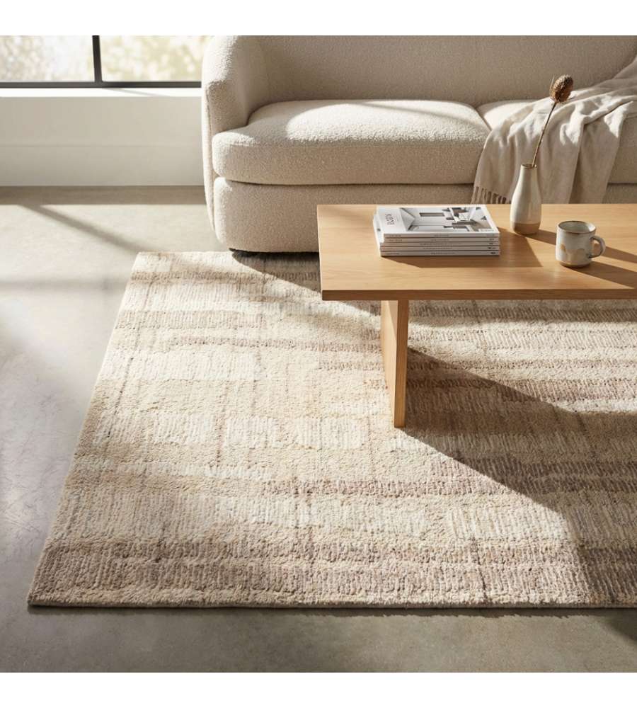 Cosma Tappeto Fabien Rettangolare in Lana Beige 120x180 cm Stile Moderno