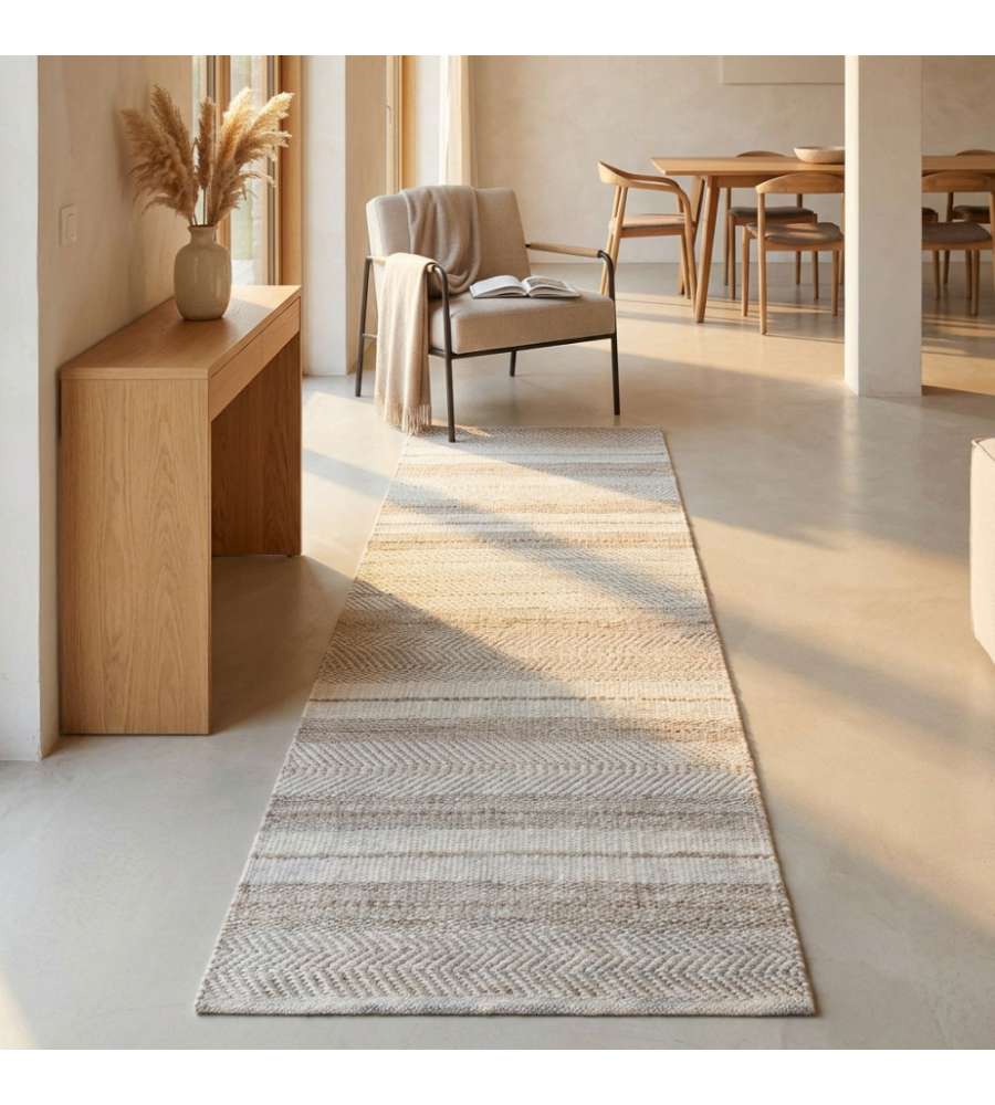 Cosma Tappeto Florian in Lana Avorio 160x230 cm Rettangolare Moderno Marrone Chiaro