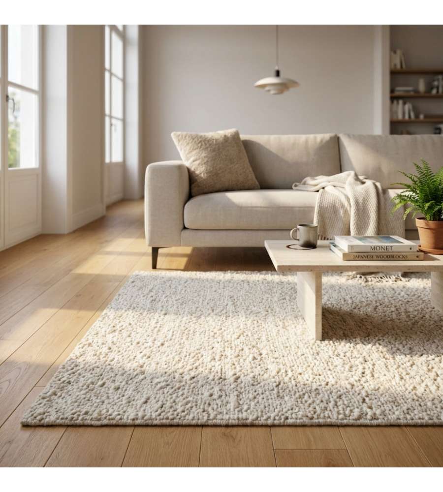 Cosma Tappeto Hubert in Lana Bianco Rettangolare 160x230 cm Moderno
