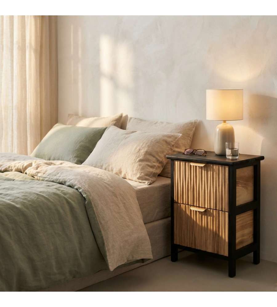 Cosma Mobiletto Cesar 2 Cassetti in Legno Marrone Chiaro 34x25x43,5 cm