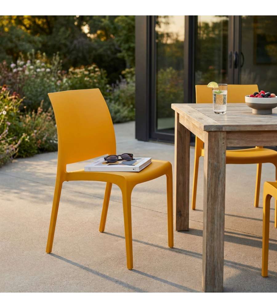 Cosma Sedia Giallo Polipropilene Rettangolare 46x54x80 cm Senza Braccioli